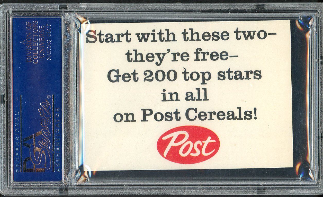 1962 Post Baseball #005 Mickey Mantle Yankees PSA 9 MINT Ad 561866