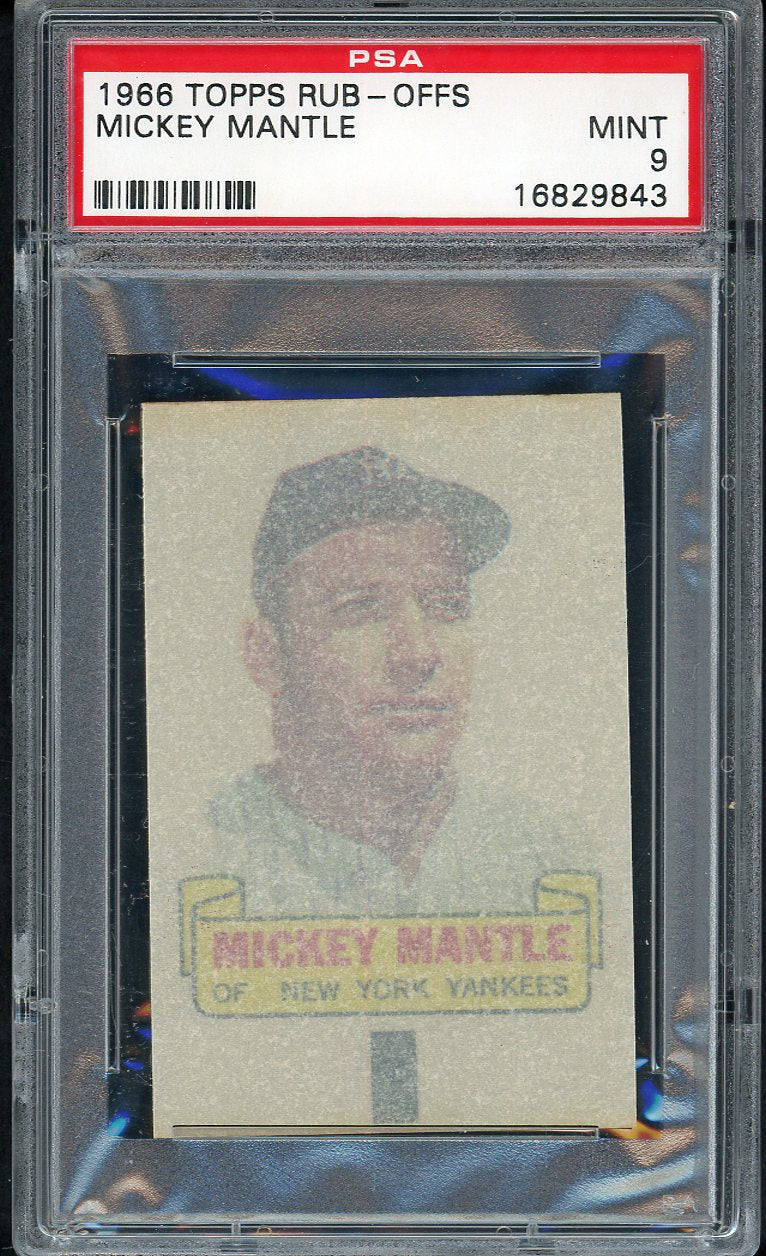 1966 Topps Baseball Rub Offs Mickey Mantle Yankees PSA 9 MINT 561870