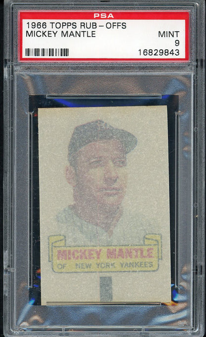 1966 Topps Baseball Rub Offs Mickey Mantle Yankees PSA 9 MINT 561870