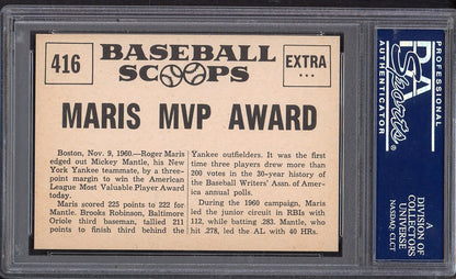 1961 Nu Card Scoops #416 Roger Maris Yankees PSA 9 MINT 561873