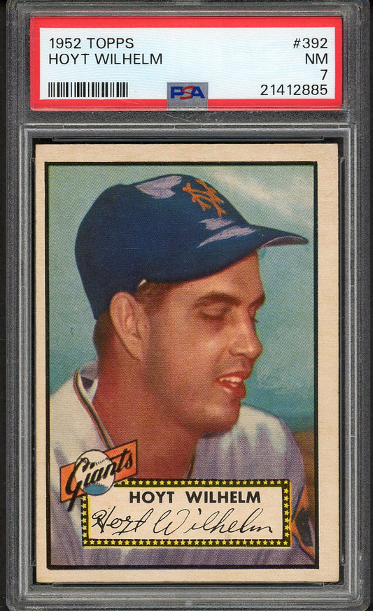 1952 Topps Baseball #392 Hoyt Wilhelm Giants PSA 7 NM 561874