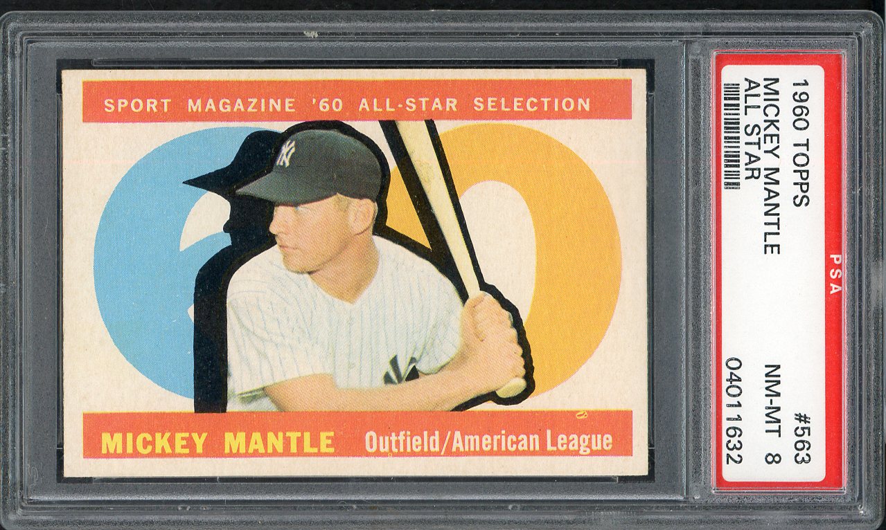 1960 Topps Baseball #563 Mickey Mantle A.S. Yankees PSA 8 NM/MT 561880