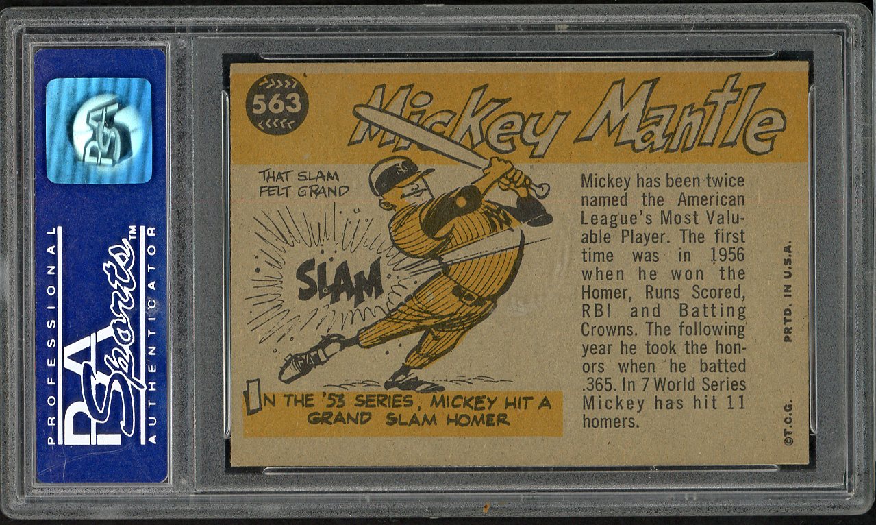 1960 Topps Baseball #563 Mickey Mantle A.S. Yankees PSA 8 NM/MT 561880