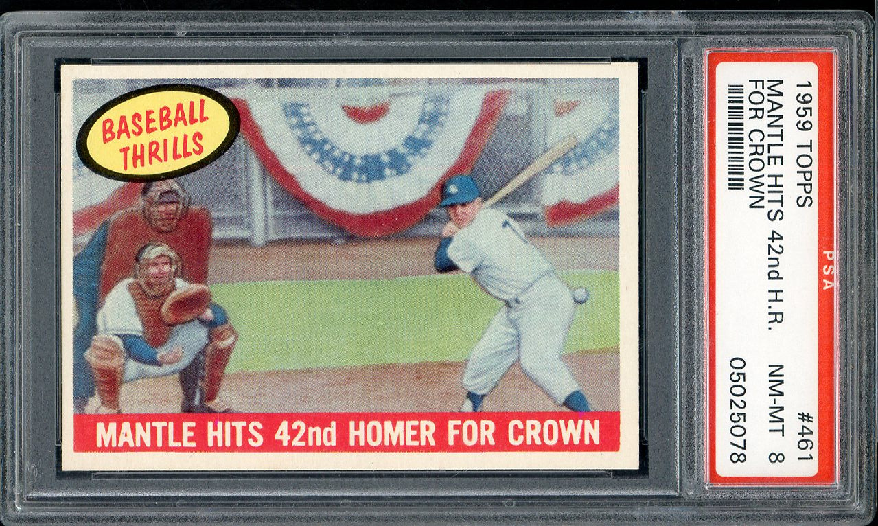 1959 Topps Baseball #461 Mickey Mantle IA Yankees PSA 8 NM/MT 561884
