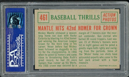 1959 Topps Baseball #461 Mickey Mantle IA Yankees PSA 8 NM/MT 561884