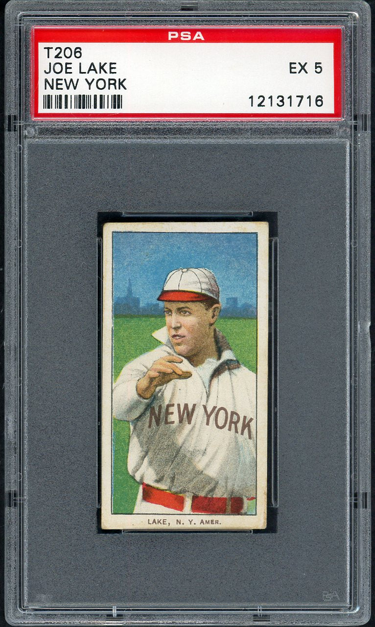 1909-11 T206 T 206 Joe Lake Yankees PSA 5 EX 561888