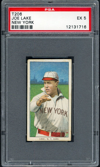 1909-11 T206 T 206 Joe Lake Yankees PSA 5 EX 561888