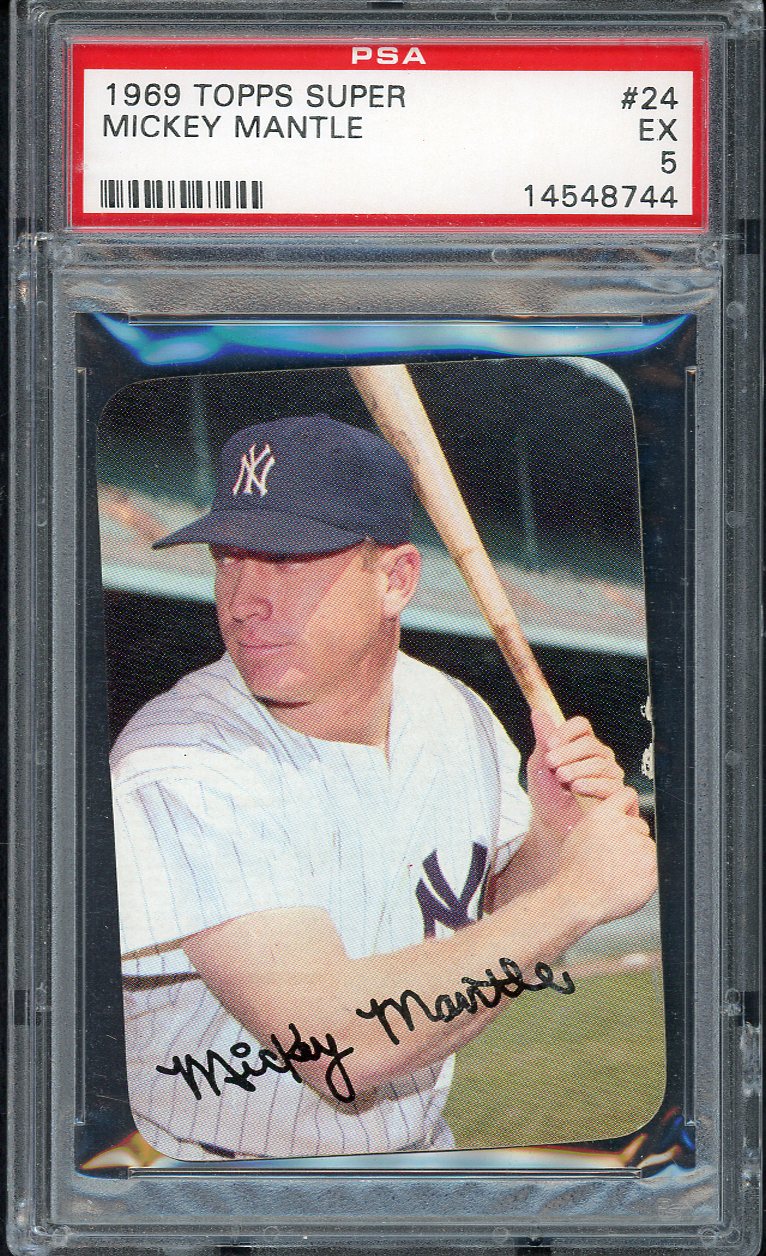 1969 Topps Baseball Super #024 Mickey Mantle Yankees PSA 5 EX 561889