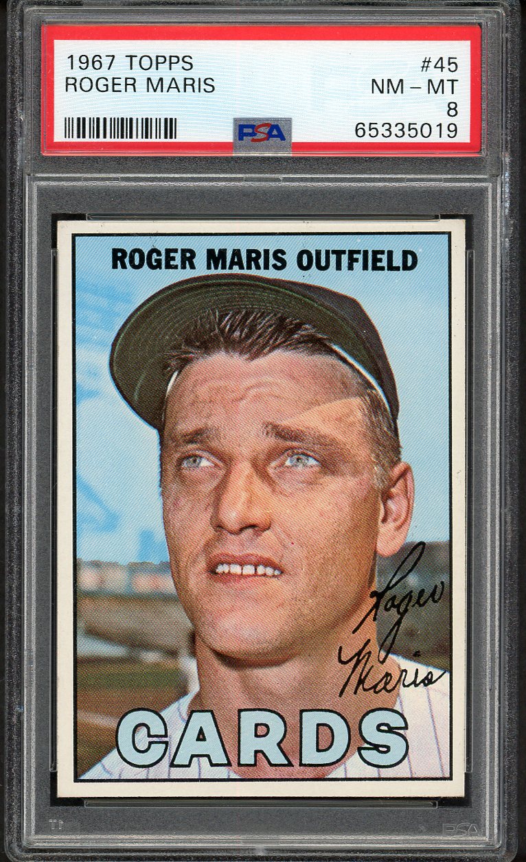 1967 Topps Baseball #045 Roger Maris Yankees PSA 8 NM/MT 561890