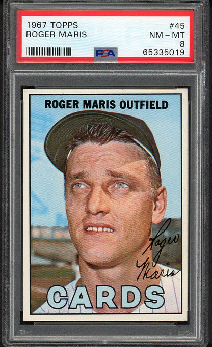 1967 Topps Baseball #045 Roger Maris Yankees PSA 8 NM/MT 561890