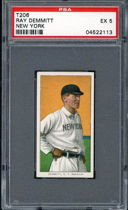1909-11 T206 T 206 Ray Demmitt Yankees PSA 5 EX 561893