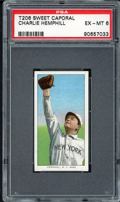 1909-11 T206 T 206 Charlie Hemphill Yankees PSA 6 EX-MT 561899