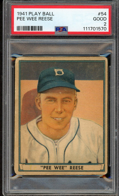 1941 Play Ball #054 Pee Wee Reese Dodgers PSA 2 GD 561905