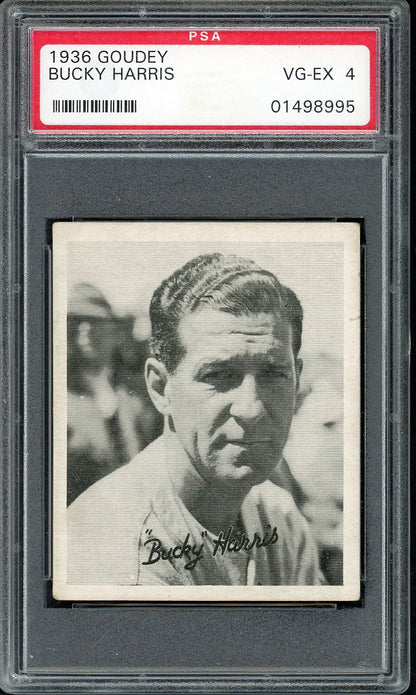 1936 Goudey Bucky Harris Senators PSA 4 VG-EX 561907