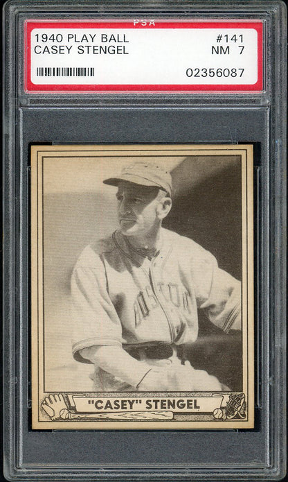 1940 Play Ball #141 Casey Stengel Braves PSA 7 NM 561908