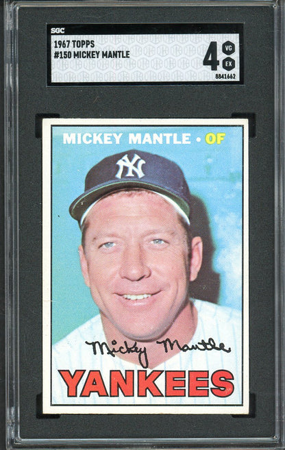 1967 Topps Baseball #150 Mickey Mantle Yankees SGC 4 VG-EX 561910