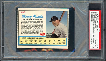 1962 Post Baseball #005 Mickey Mantle Yankees PSA 8 NM/MT Ad 561918