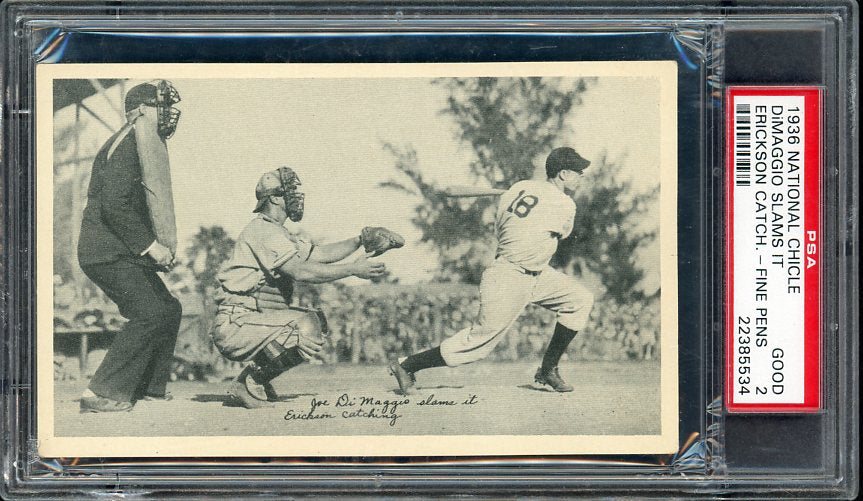 1936 R313 National Chicle Fine Pens Joe DiMaggio Yankees PSA 2 GD 561919