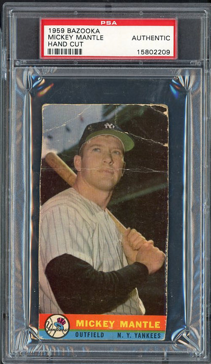 1959 Bazooka Baseball Mickey Mantle Yankees PSA Auth 561922