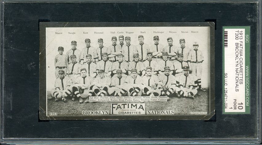 1913 T200 Fatima Brooklyn Dodgers Team SGC 1 PR 561927