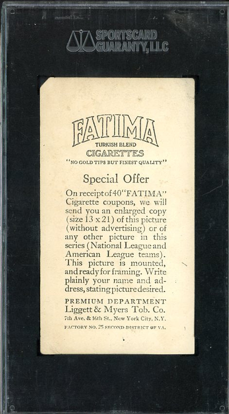 1913 T200 Fatima Brooklyn Dodgers Team SGC 1 PR 561927