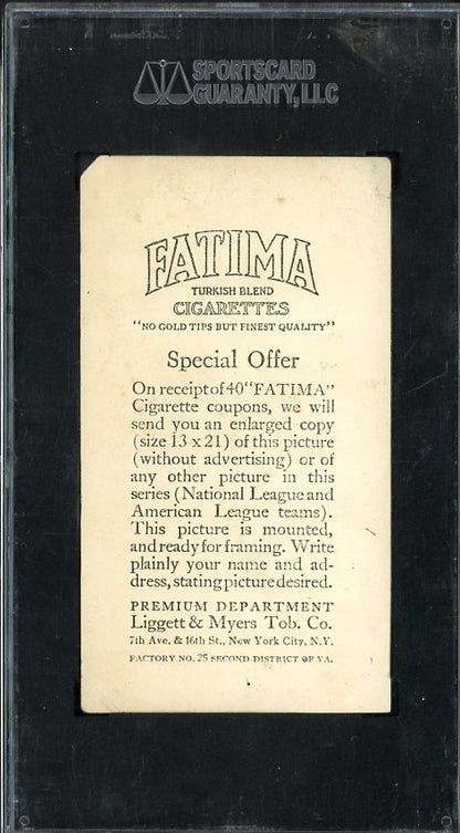 1913 T200 Fatima Brooklyn Dodgers Team SGC 1 PR 561927
