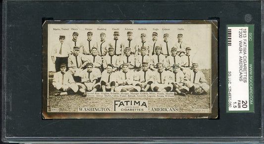 1913 T200 Fatima Washington Senators Team SGC 1.5 FR 561929