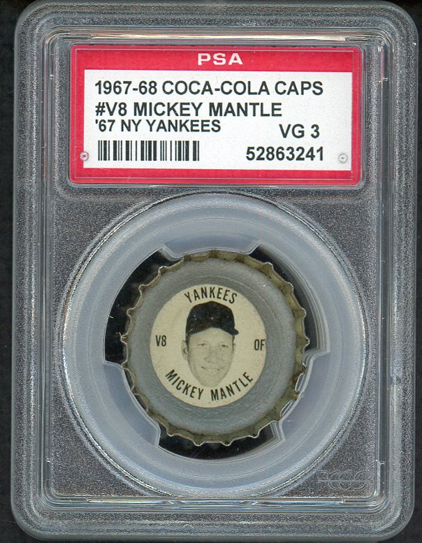 1967 Coca Cola Caps #V8 Mickey Mantle Yankees PSA 3 VG 561932
