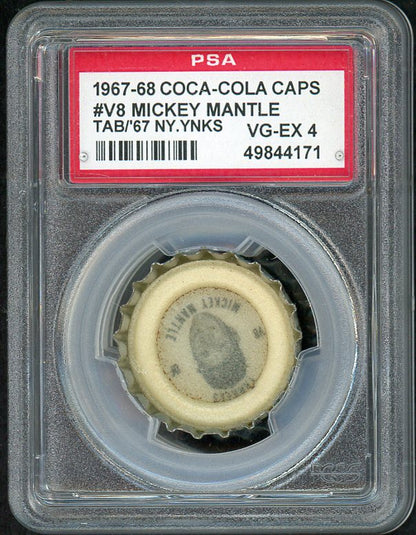 1967 Coca Cola Caps #V8 Mickey Mantle Yankees PSA 4 VG-EX Tab 561933