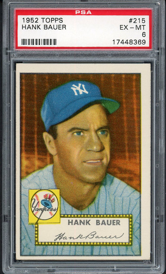 1952 Topps Baseball #215 Hank Bauer Yankees PSA 6 EX-MT 561935