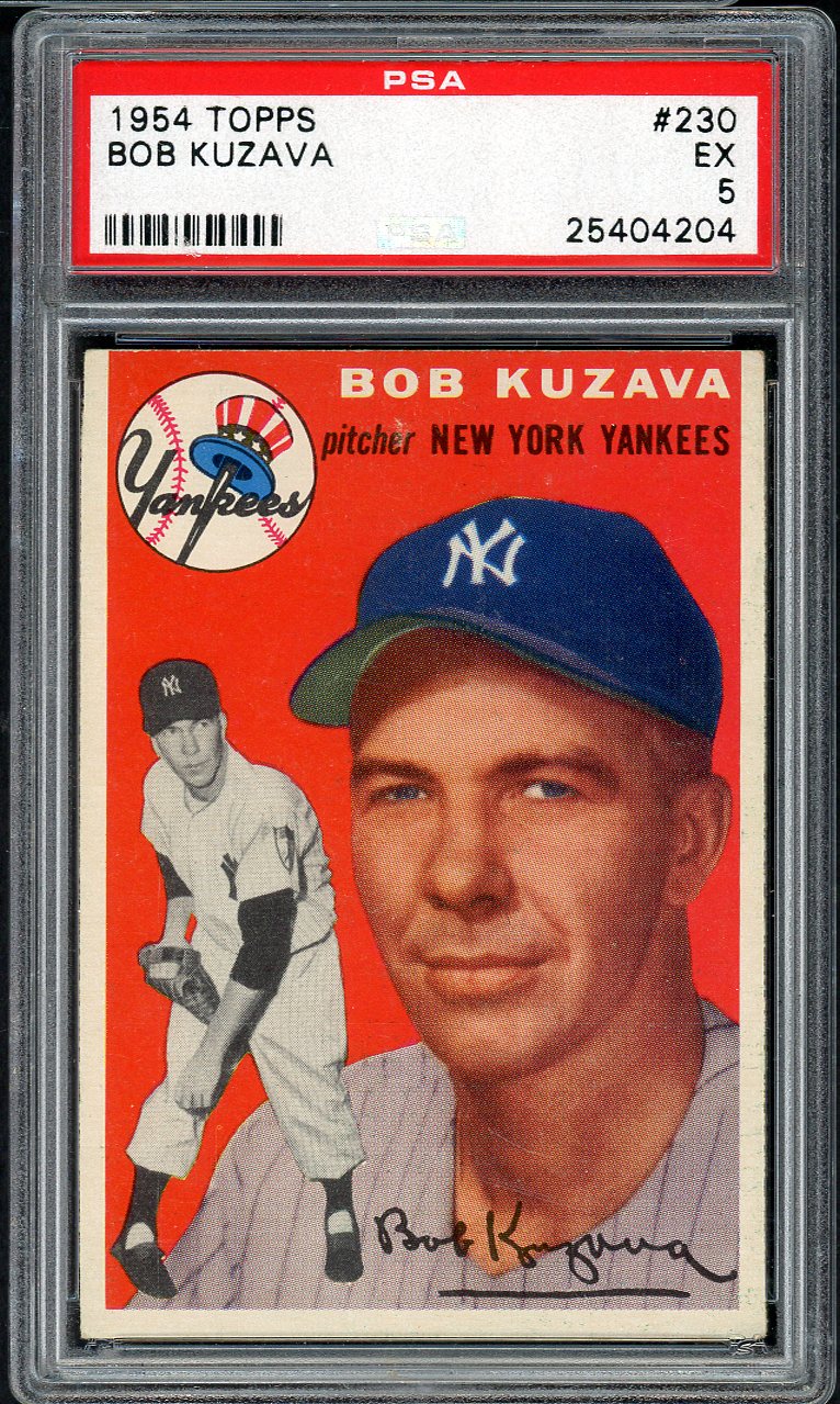 1954 Topps Baseball #230 Bob Kuzava Yankees PSA 5 EX 561940