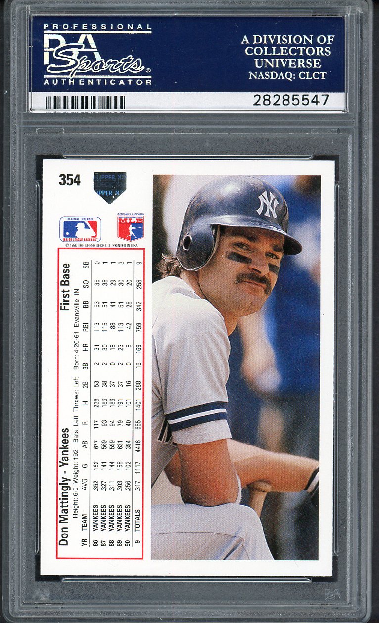 1991 Upper Deck #354 Don Mattingly Yankees PSA 10 GEM MINT 561947