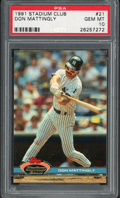 1991 Stadium Club #021 Don Mattingly Yankees PSA 10 GEM MINT 561951