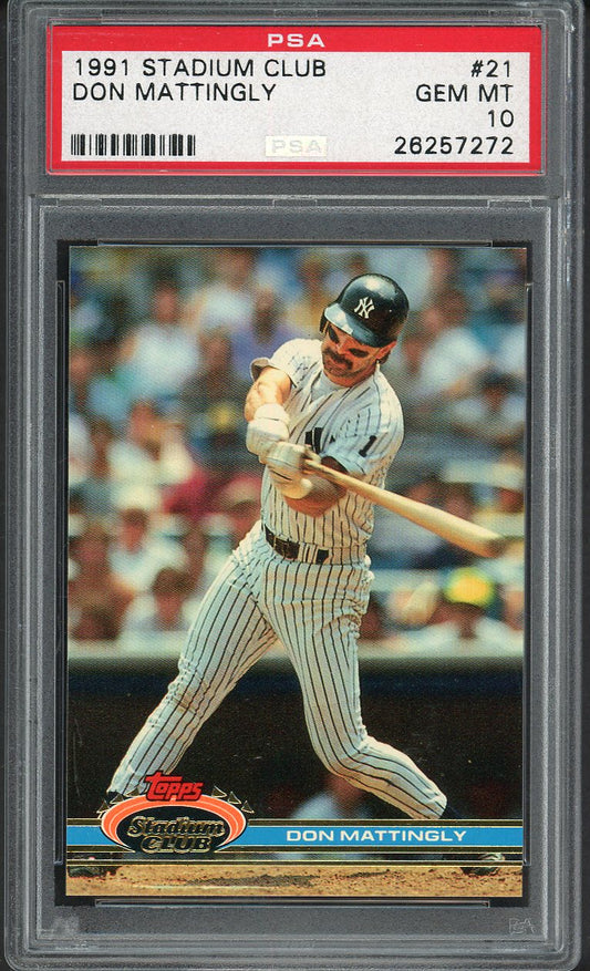 1991 Stadium Club #021 Don Mattingly Yankees PSA 10 GEM MINT 561951