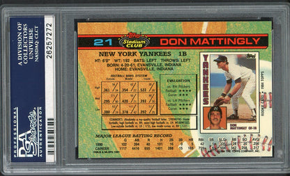 1991 Stadium Club #021 Don Mattingly Yankees PSA 10 GEM MINT 561951