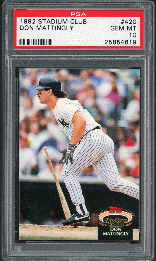 1992 Stadium Club #420 Don Mattingly Yankees PSA 10 GEM MINT 561953