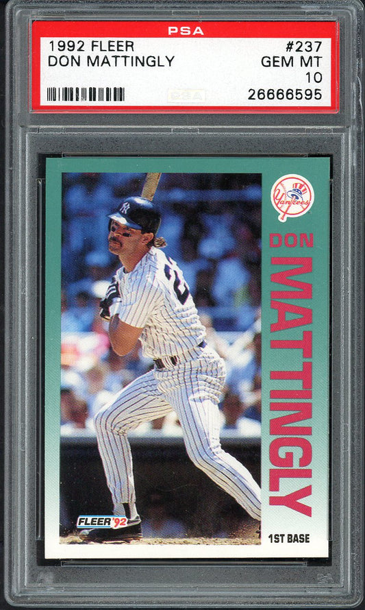 1992 Fleer #237 Don Mattingly Yankees PSA 10 GEM MINT 561960