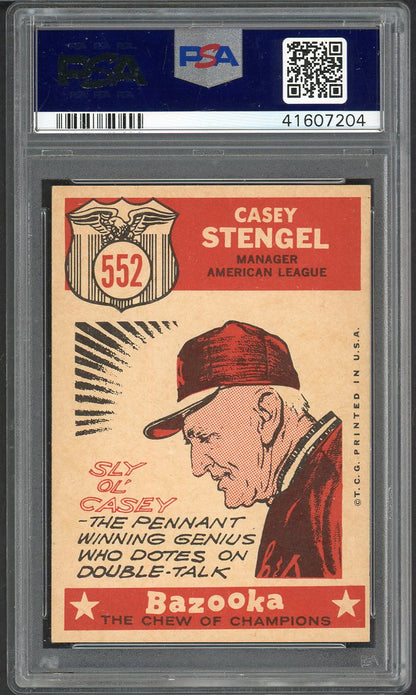 1959 Topps Baseball #552 Casey Stengel A.S. Yankees PSA 8 NM/MT 561961