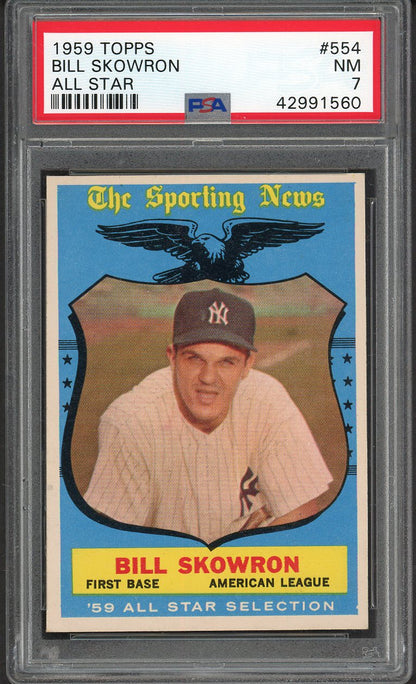 1959 Topps Baseball #554 Bill Skowron A.S. Yankees PSA 7 NM 561967