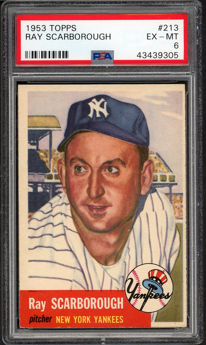 1953 Topps Baseball #213 Ray Scarborough Yankees PSA 6 EX-MT 561969