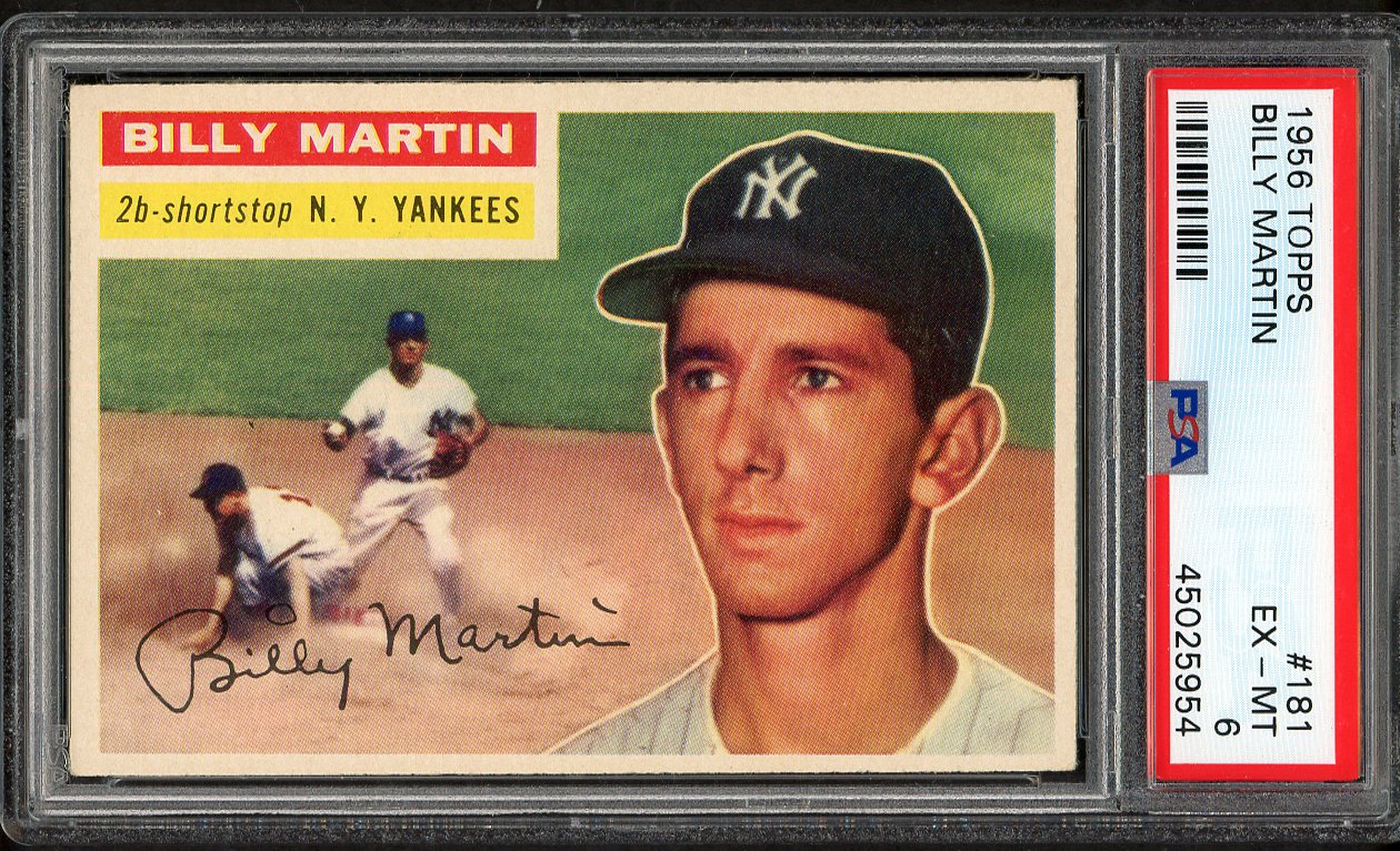 1956 Topps Baseball #181 Billy Martin Yankees PSA 6 EX-MT 561971
