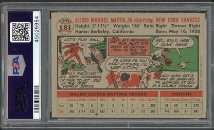1956 Topps Baseball #181 Billy Martin Yankees PSA 6 EX-MT 561971