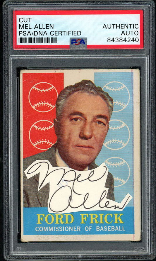 1959 Topps Baseball #001 Ford Frick Mel Allen Autograph PSA/DNA Auth 561977