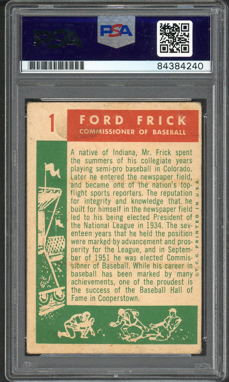 1959 Topps Baseball #001 Ford Frick Mel Allen Autograph PSA/DNA Auth 561977