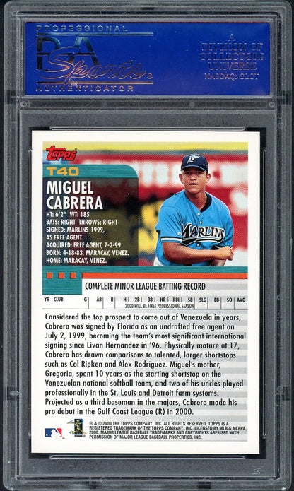 2000 Topps Traded #T40 Miguel Cabrera Marlins PSA 9 MINT 561980