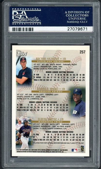 1998 Topps #257 David Ortiz Twins PSA 9 MINT 561981