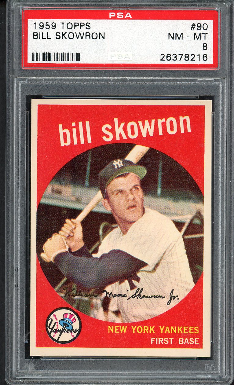 1959 Topps Baseball #090 Bill Skowron Yankees PSA 8 NM/MT 561983