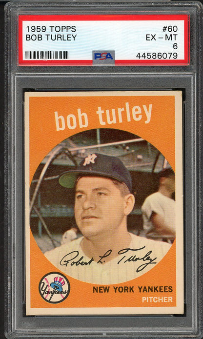 1959 Topps Baseball #060 Bob Turley Yankees PSA 6 EX-MT 561984