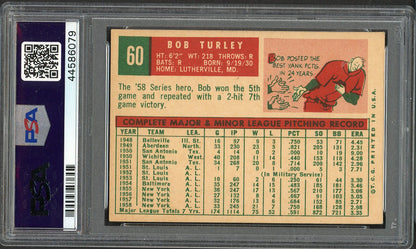 1959 Topps Baseball #060 Bob Turley Yankees PSA 6 EX-MT 561984