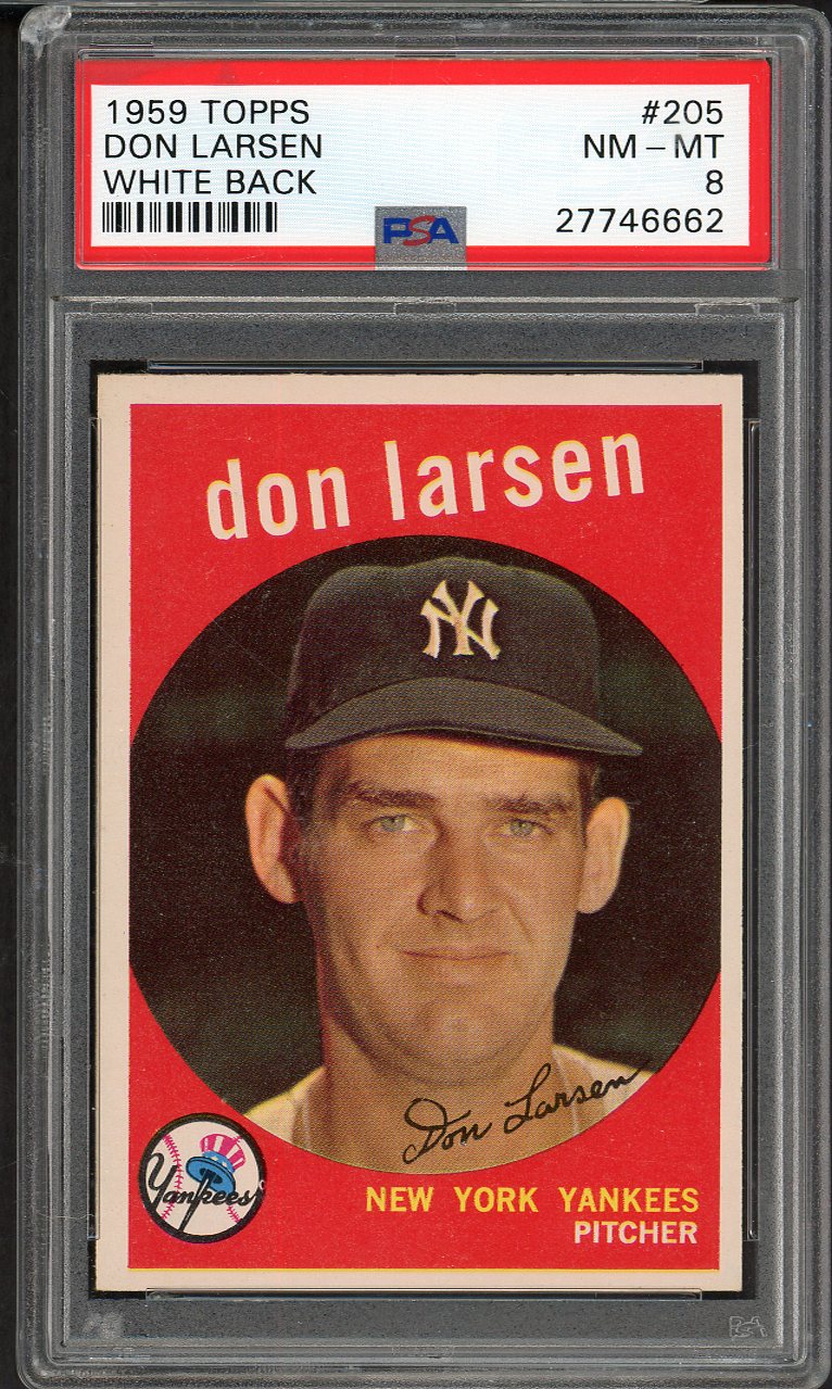 1959 Topps Baseball #205 Don Larsen Yankees PSA 8 NM/MT 561985